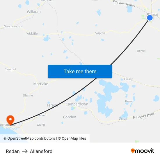 Redan to Allansford map