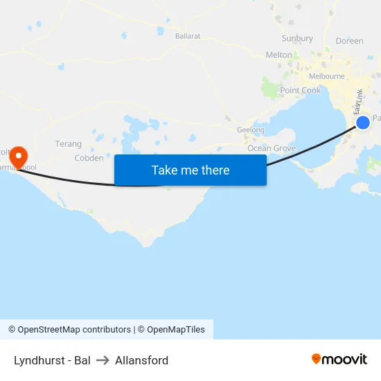 Lyndhurst - Bal to Allansford map