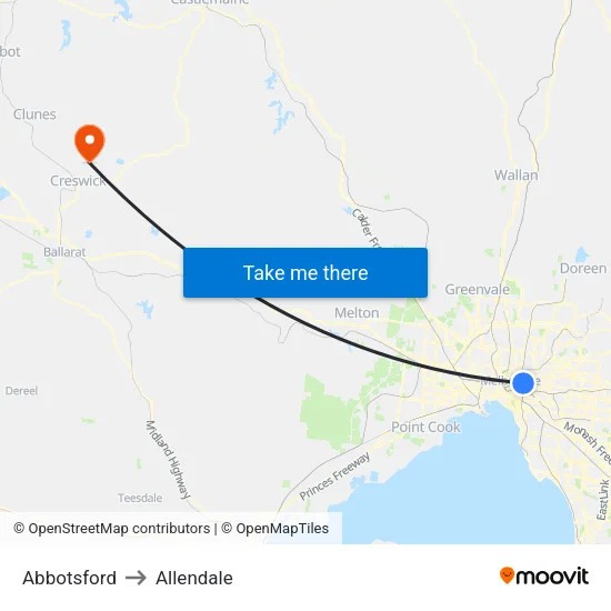 Abbotsford to Allendale map