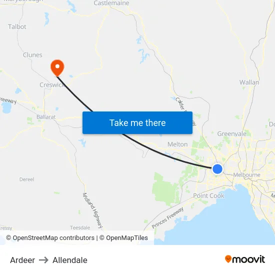 Ardeer to Allendale map