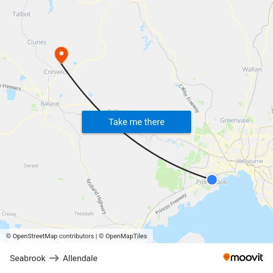 Seabrook to Allendale map