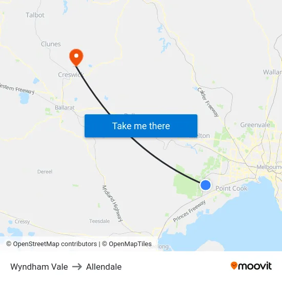 Wyndham Vale to Allendale map