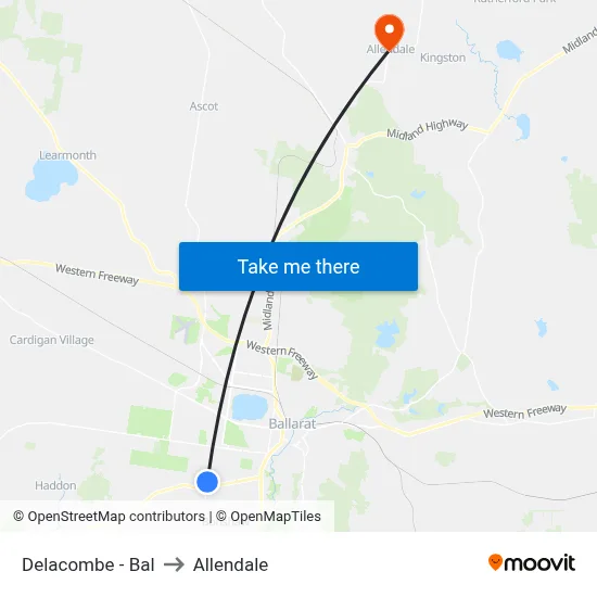 Delacombe - Bal to Allendale map