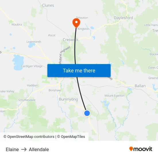 Elaine to Allendale map