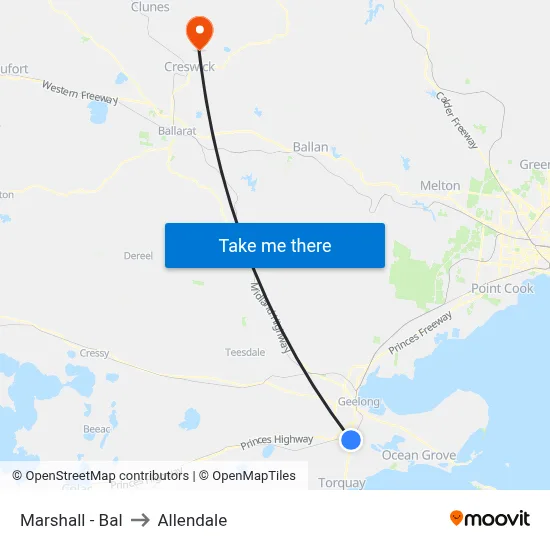 Marshall - Bal to Allendale map
