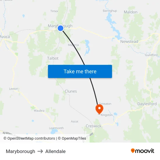 Maryborough to Allendale map