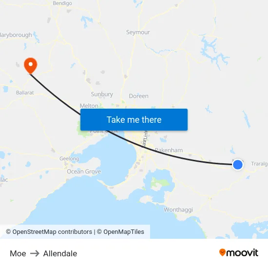 Moe to Allendale map