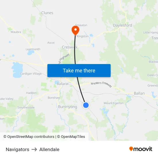 Navigators to Allendale map