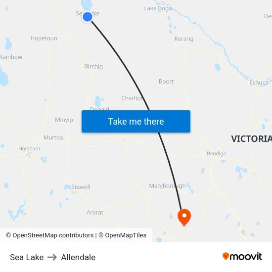 Sea Lake to Allendale map