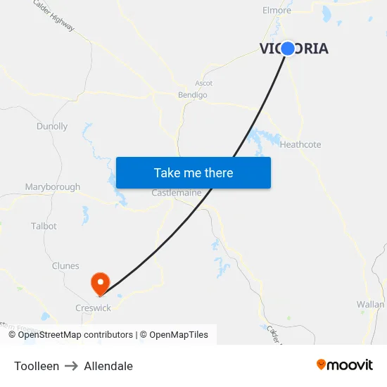 Toolleen to Allendale map