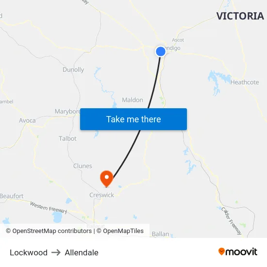 Lockwood to Allendale map