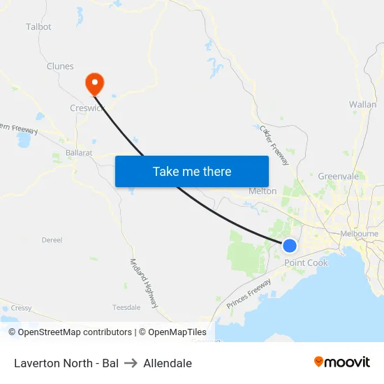 Laverton North - Bal to Allendale map
