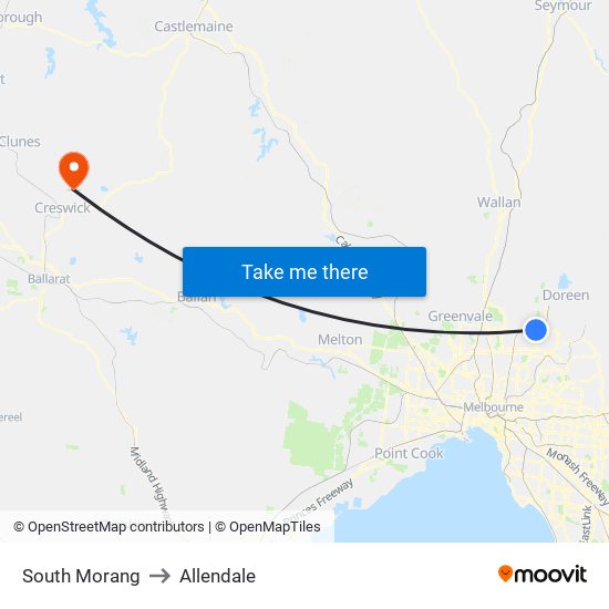 South Morang to Allendale map