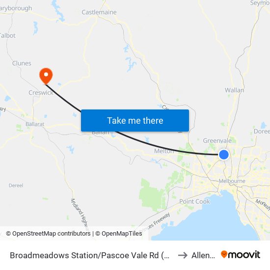 Broadmeadows Station/Pascoe Vale Rd (Broadmeadows) to Allendale map