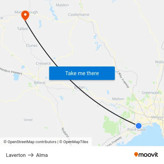 Laverton to Alma map