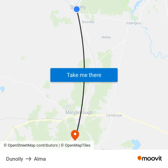 Dunolly to Alma map