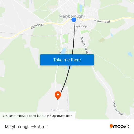 Maryborough to Alma map