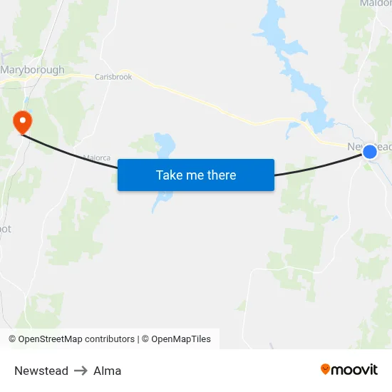 Newstead to Alma map