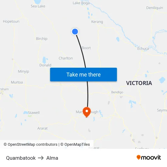 Quambatook to Alma map