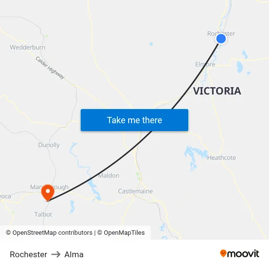 Rochester to Alma map
