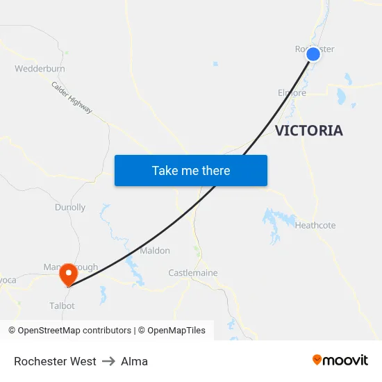 Rochester West to Alma map