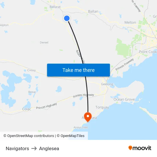 Navigators to Anglesea map