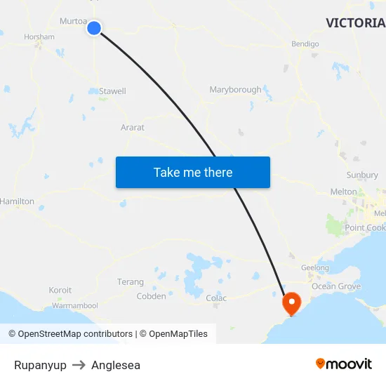 Rupanyup to Anglesea map