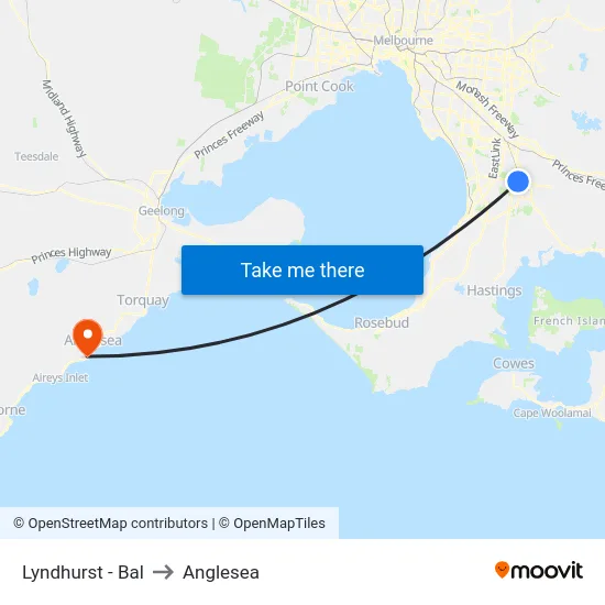 Lyndhurst - Bal to Anglesea map