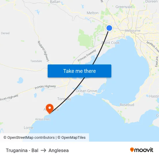 Truganina - Bal to Anglesea map