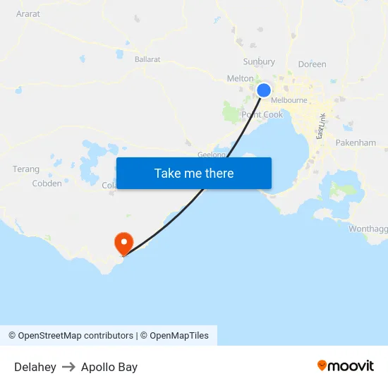 Delahey to Apollo Bay map