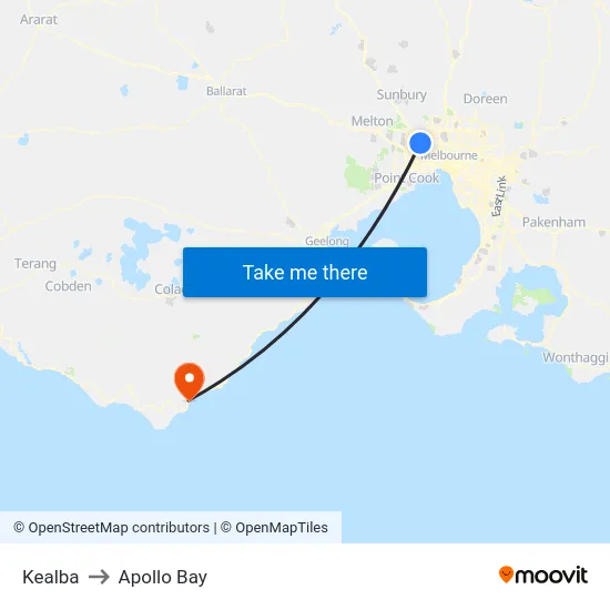 Kealba to Apollo Bay map