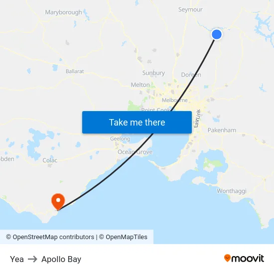 Yea to Apollo Bay map