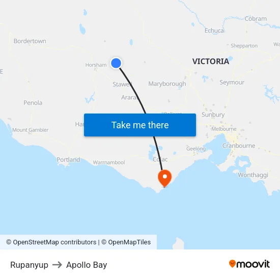 Rupanyup to Apollo Bay map