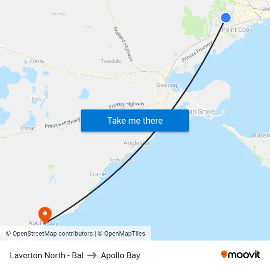 Laverton North - Bal to Apollo Bay map
