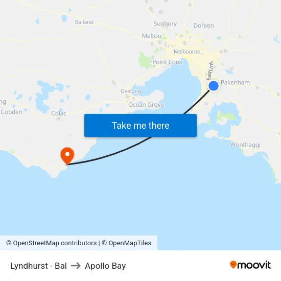 Lyndhurst - Bal to Apollo Bay map