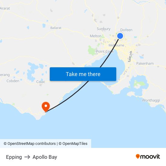 Epping to Apollo Bay map