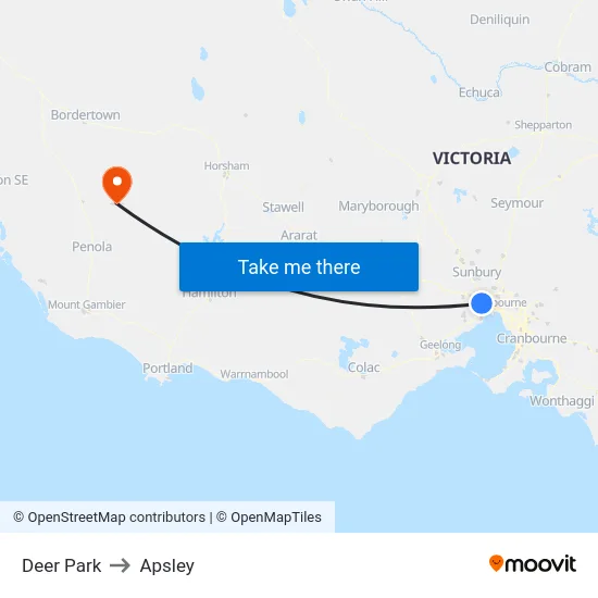 Deer Park to Apsley map