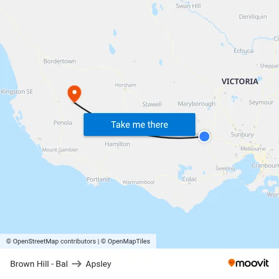 Brown Hill - Bal to Apsley map