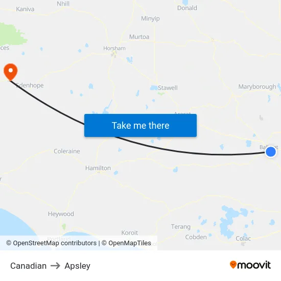 Canadian to Apsley map