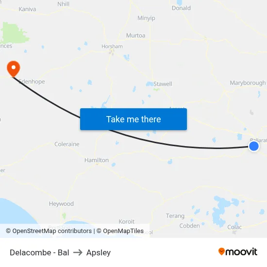 Delacombe - Bal to Apsley map