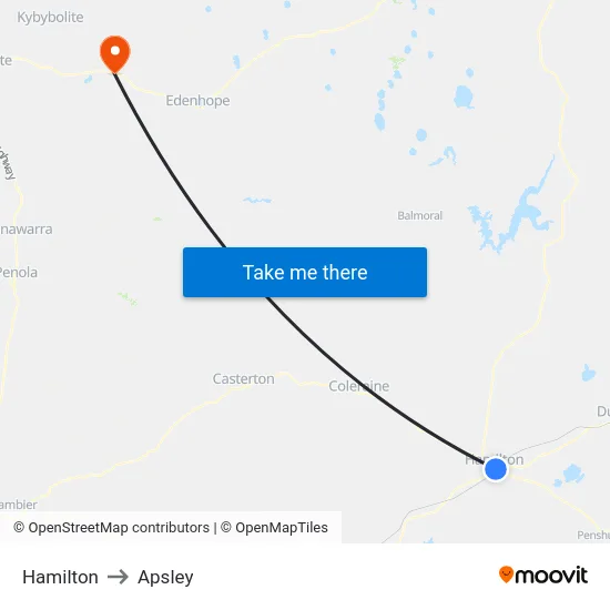 Hamilton to Apsley map