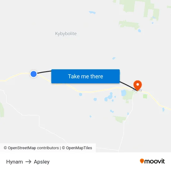 Hynam to Apsley map