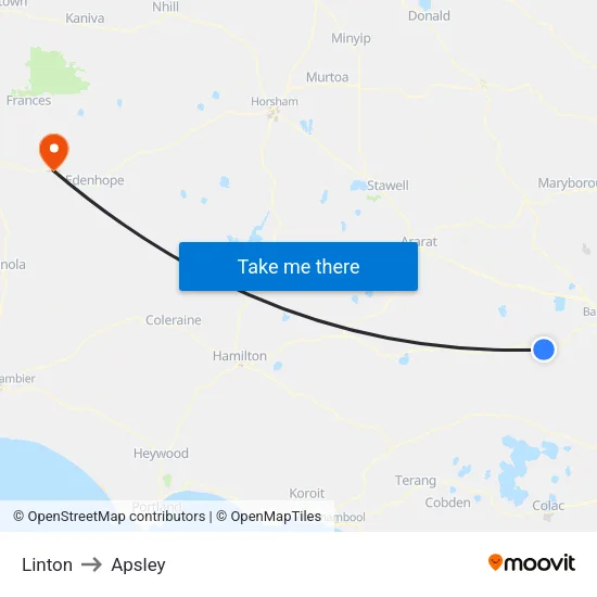 Linton to Apsley map