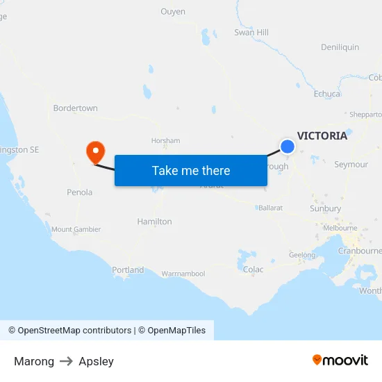 Marong to Apsley map