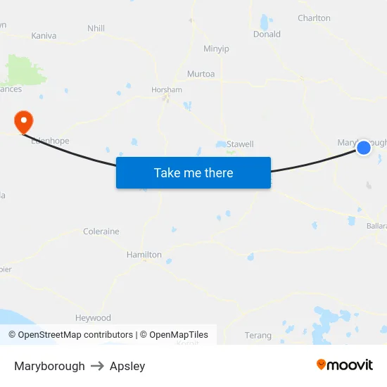Maryborough to Apsley map