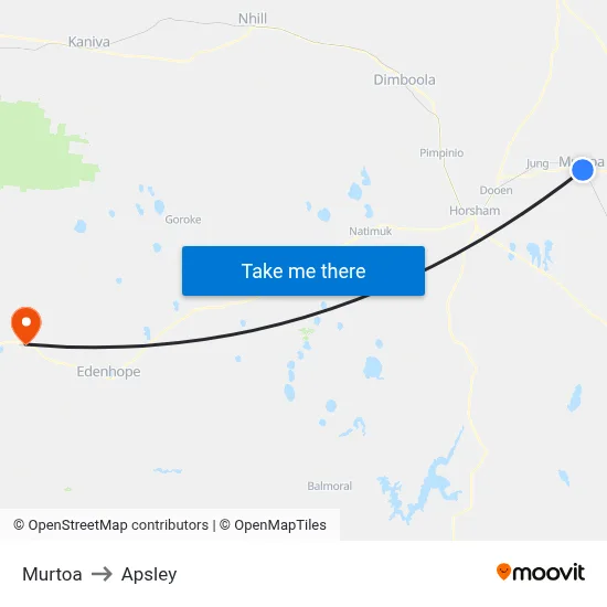Murtoa to Apsley map