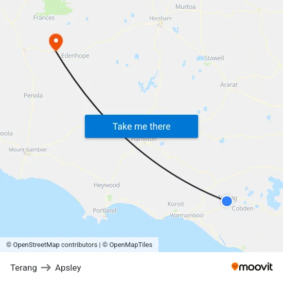 Terang to Apsley map