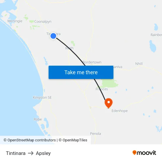 Tintinara to Apsley map