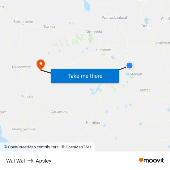 Wal Wal to Apsley map