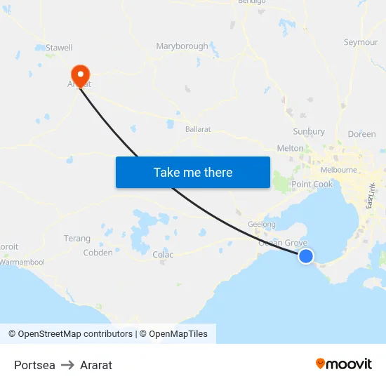 Portsea to Ararat map